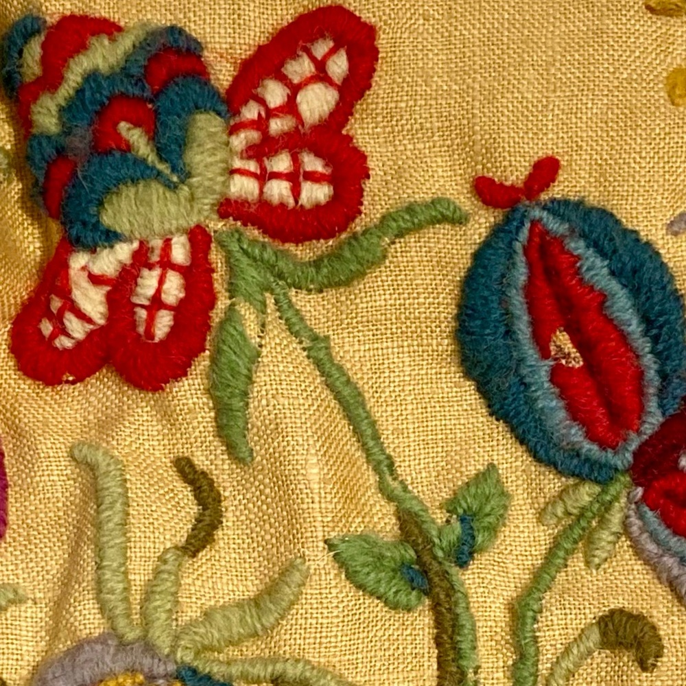 Vintage Handstitched Crewel Needlepoint Handbag Double Sided Design - Picture 5 of 14